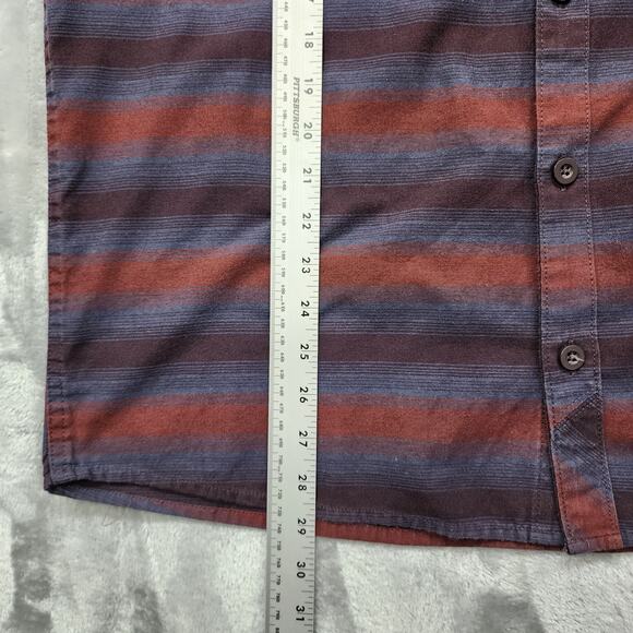 Mountain Hardwear Shirt Mens L Blue Red Purple Striped Button Down Long Sleeves - Picture 11 of 12